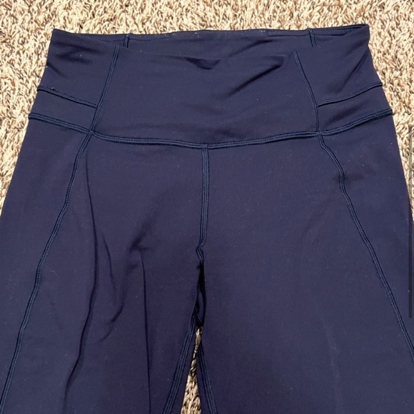 Lululemon blue navy groove pant high waisted flare with wunder under fabric - Picture 4 of 6